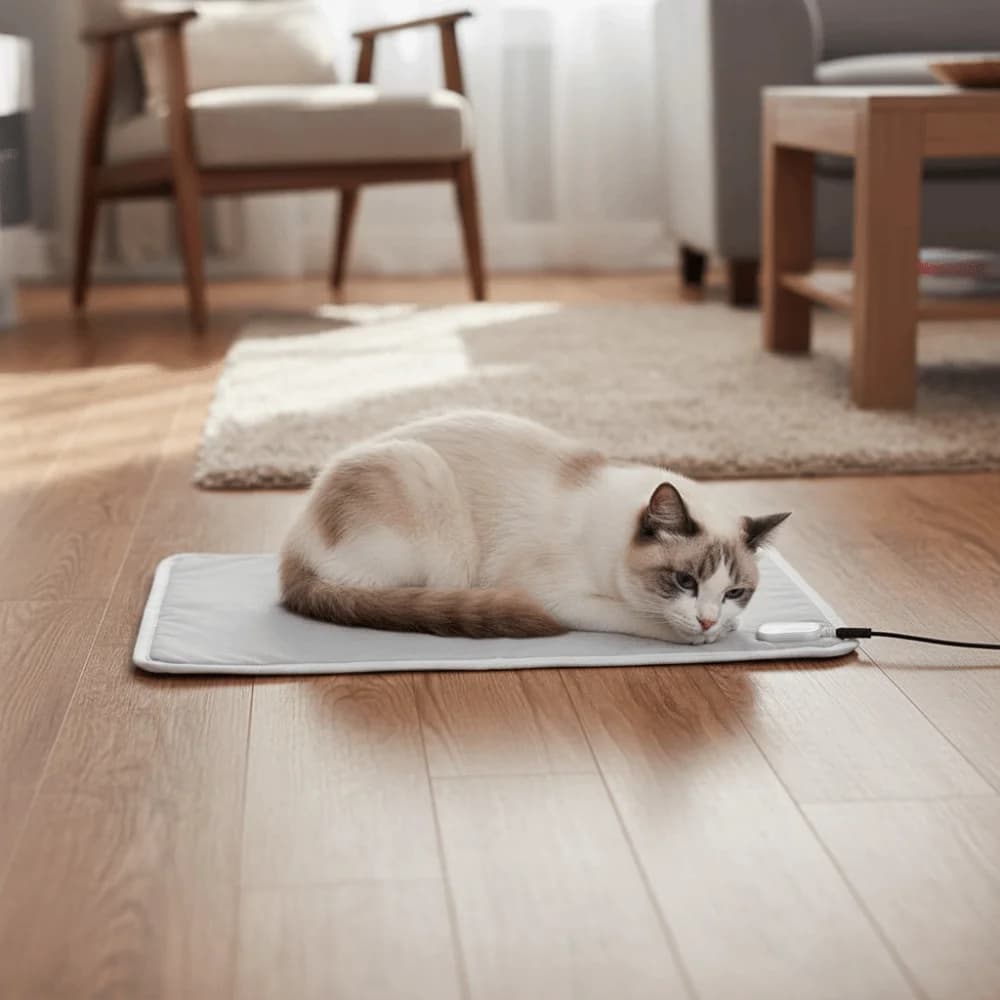 Pratica coperta elettrica per animali domestici a prova di morso Termostato di controllo Tappetino riscaldante per gatti impermeabile Accogliente tappetino scaldino per cani antigraffio invernale