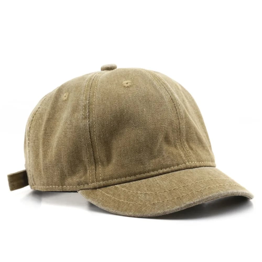 New Short brim Baseball Cap Adjustable Washed Cotton Peaked Cap Solid Color Sunscreen Hat Summer