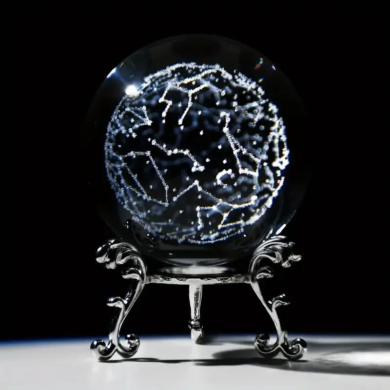 60mm Engraved Constellation Crystal Ball Paperweight Glass Holder Cushion for Global Home Office Desktop Feng Shui Commemorative Interior Decor Display Ornament