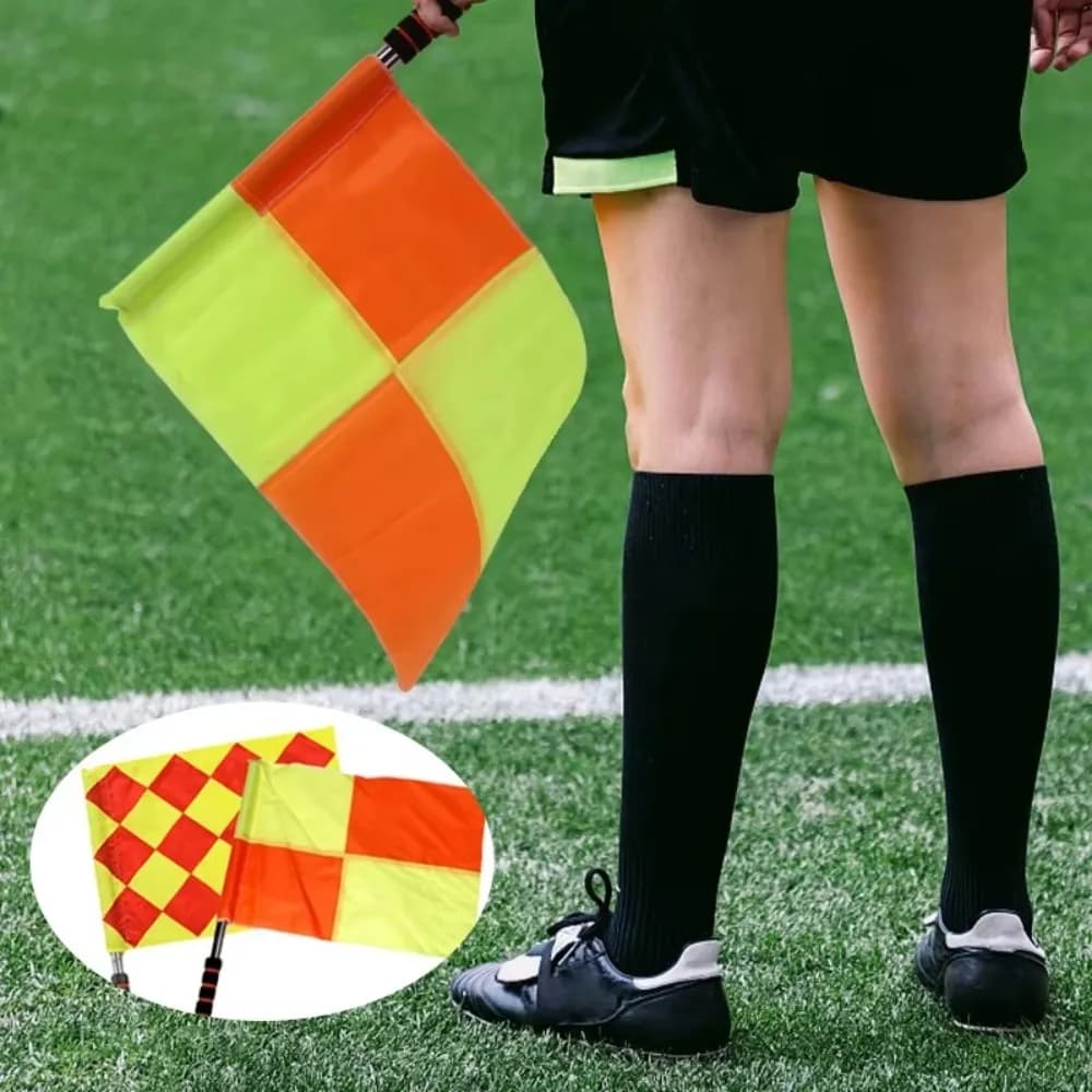 Bandiera da arbitro professionale con manico in spugne Bandiere da emissione impermeabili Bandiere da tiino multicolori Forniture da calcio per pallavolo