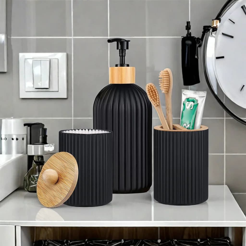 Contenitore da Bagno 2026 per Dispenser Sapone Liquido, Scatola Porta Cotone Idrogel, Porta Spazzolino, Organizer Decorativo per la Casa