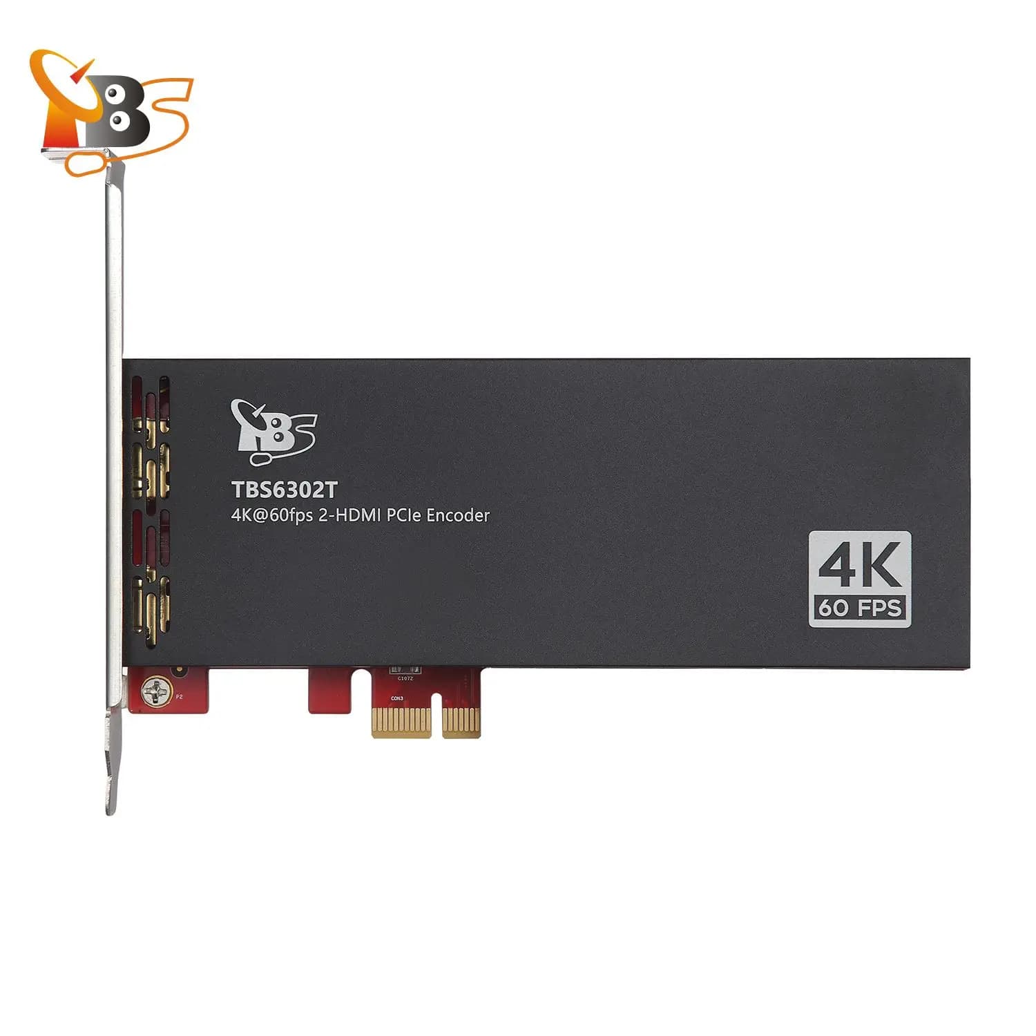 Scheda codificatore HDMI TBS6302T 4K@60fps | Scheda di acquisizione PCIe con ingresso HDMI doppio per streaming/trasmissione live | Codifica H.264/H.265