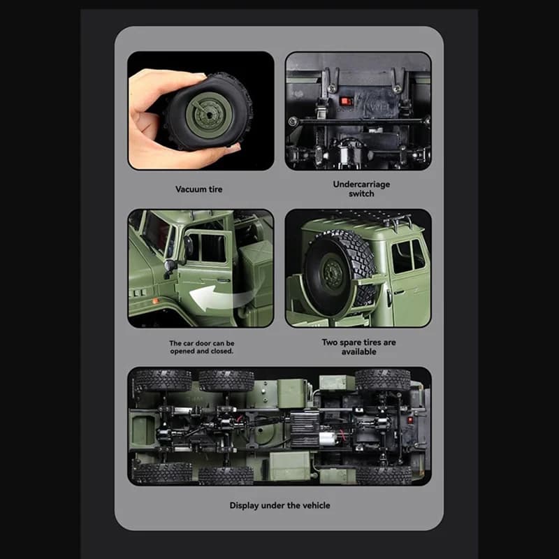 Wpl B-36 B36 Full Scale Rc Truck 1:16 Transport Vehicle Model Ten Wheel Drive Climbing Off-Road Remote Control Car