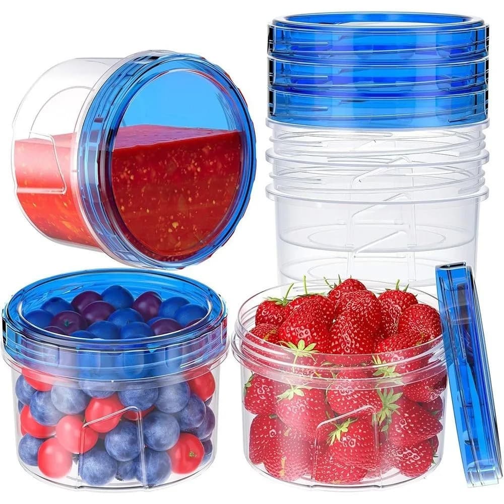 3/6Pcs 16oz Freezer Storage Containers with Lids BPA Free Plastic Soup Container Microwave Safe Leak Proof