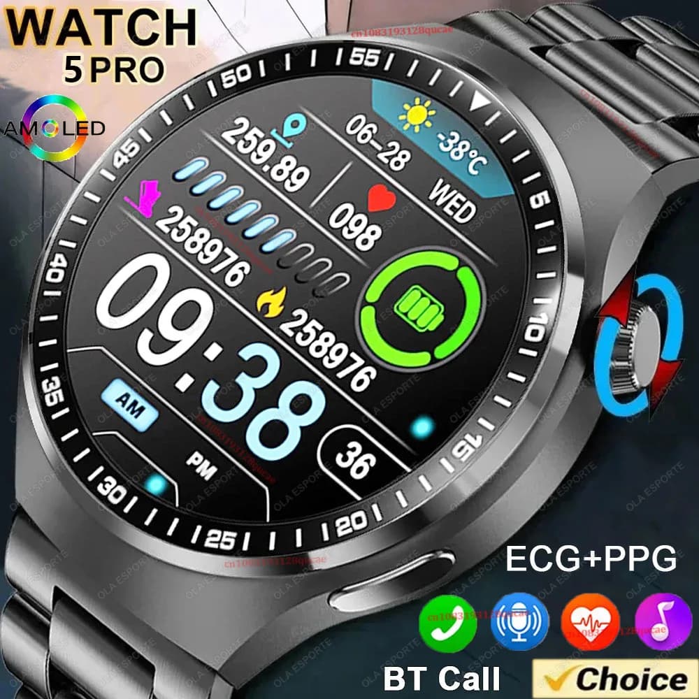 Smartwatch Android per Uomo e Donna con GPS, Schermo da 1,36'', Monitoraggio Frequenza Cardiaca, Chiamate BT, Orologio Sportivo Impermeabile 4 Pro Hw12