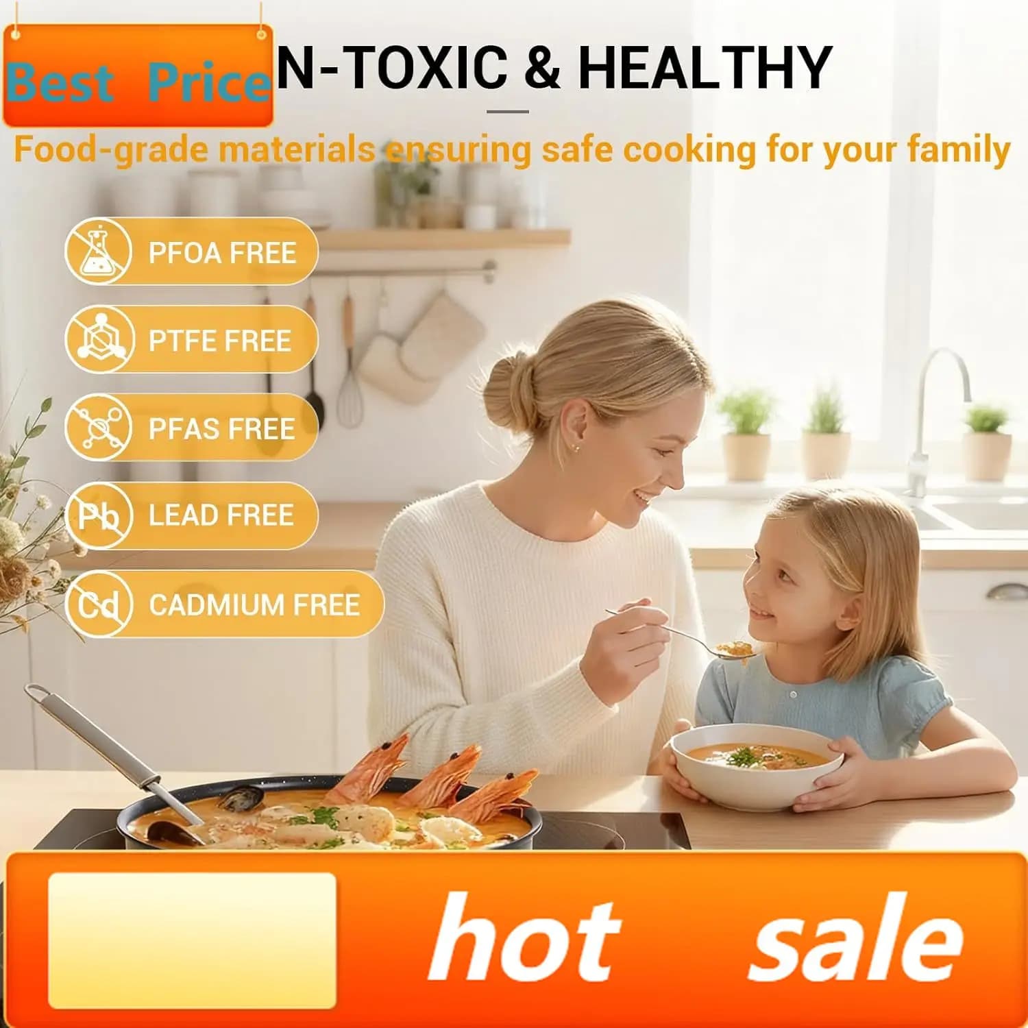 Set of 21-piece non-stick ceramic pots and pans, very sold, with removable handles and egg pan, non-toxic pots, suitable for induction.