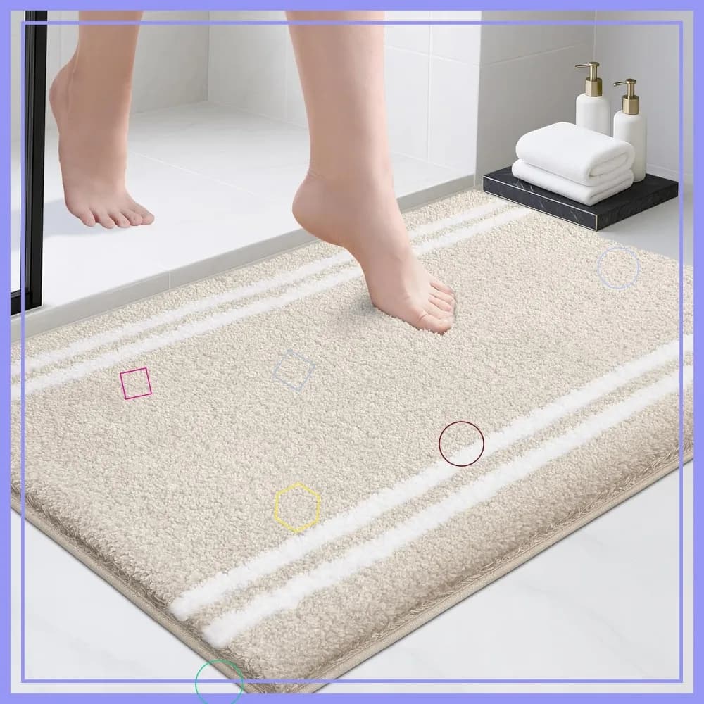 Tappetino da bagno antiscivolo 24x36 Tappeto in microfibra peluche super assorbente ad asciugatura rapida lavabile in lavatrice per la famiglia