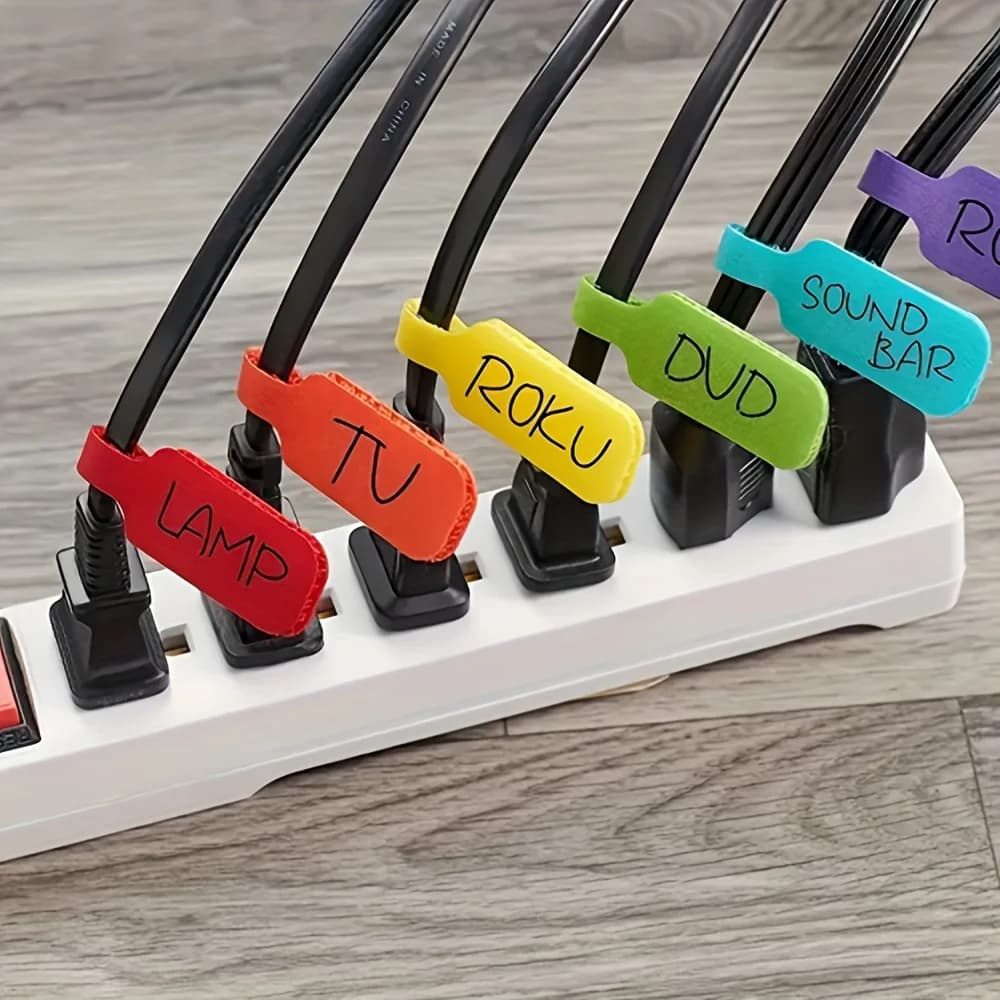 10/30/50pcs Reusable Waterproof Cable Labels Color-Coded Organizer Straps for Data Charger Cords Home Office Travel