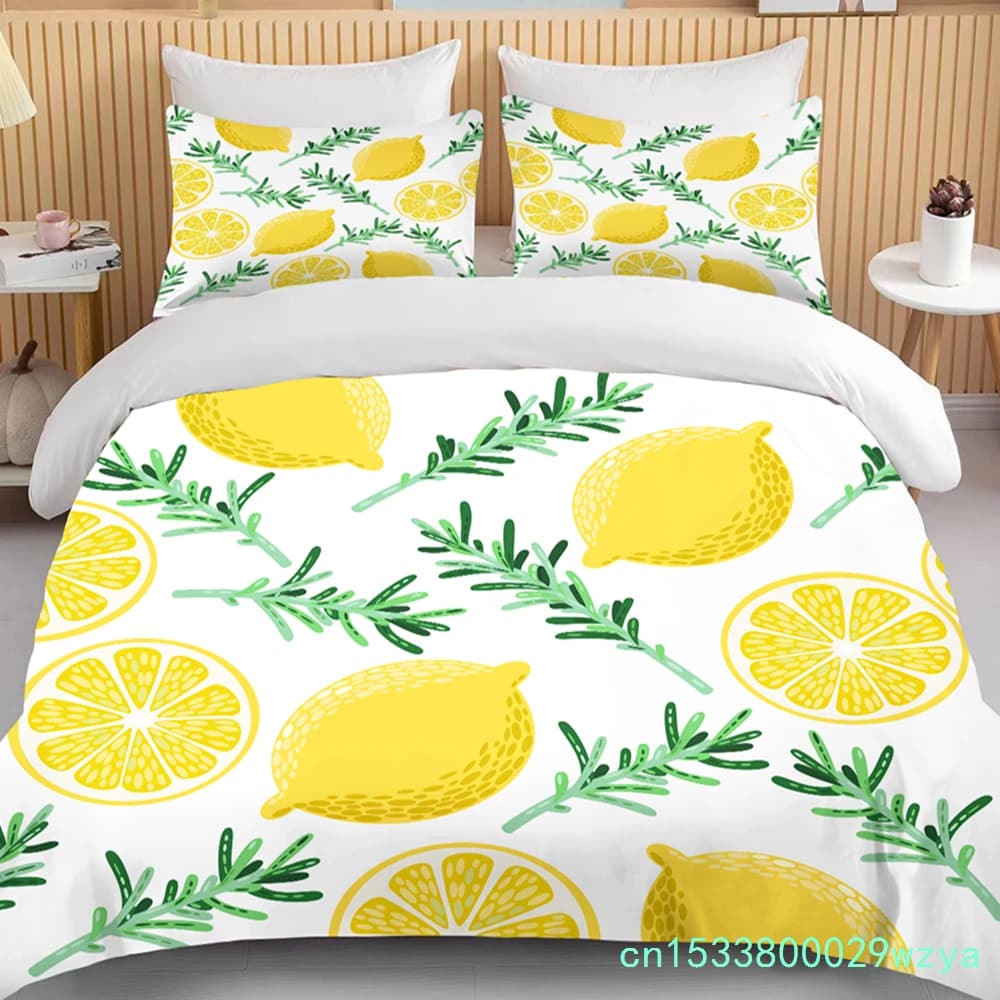 10 Sizes Fruit Pattern Bedding Three Piece Set King Size Double Bedding Set Microfiber Duvet Cover Set Queen Duvet Cover Set