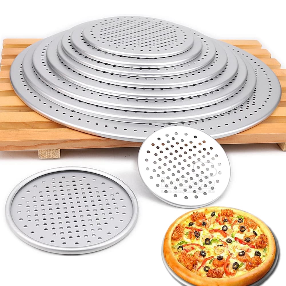 Set di 2 Pezzi: Rete Rotonda in Alluminio per Pizza da 3,5 a 13,5 Pollici, Piastra per Raffreddamento Torte e Pancake con Fori, Accessorio per Cucina Fai-da-Te