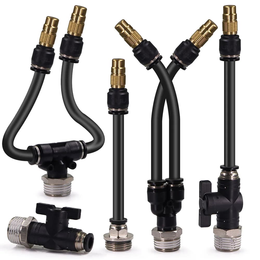 20/30/50cm 360° Free-bend Mist Sprinkler W/ 1/2' Thread Adapter Adjustable Brass Nozzle for Garden Irrigation Watering Cooling