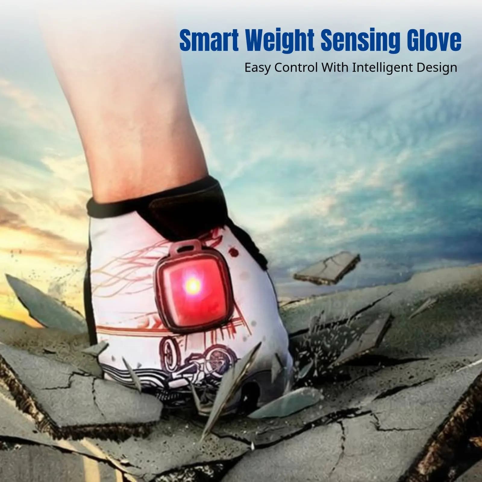 Guanti da Ciclismo, Mezze Dita con LED a Sensore di Movimento, Attrezzatura Sportiva Touch-Sensitive, Unisex