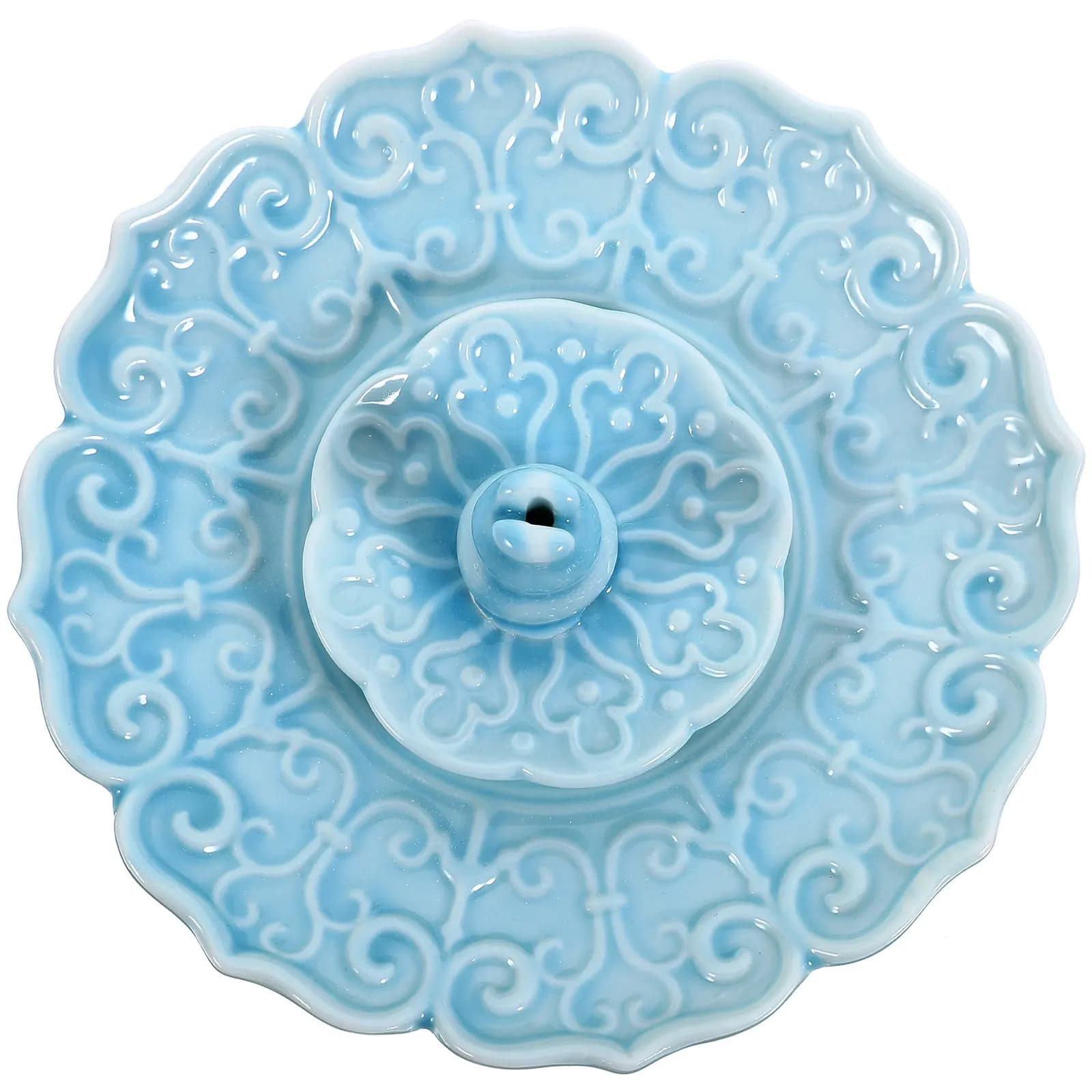 Bruciatore di incenso moderno in ceramica con design a loto, portaincenso da tavolo per casa, yoga, sauna, camera da letto, decorazione estetica.