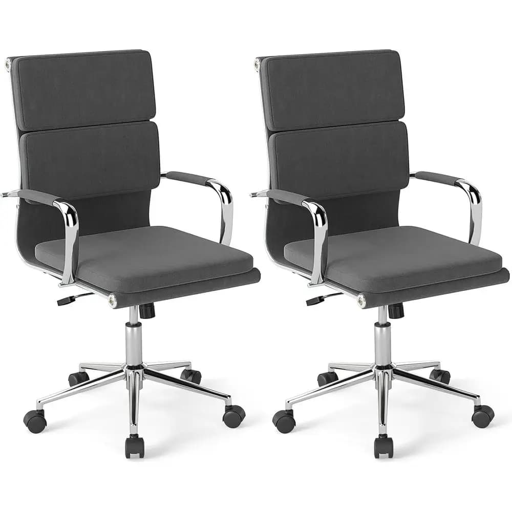 Sedia da Ufficio Ergonomica con Schienale Alto e Braccioli, Supporto Lombare Confortevole, Funzione Dondolo, Girevole, per Casa o Lavoro