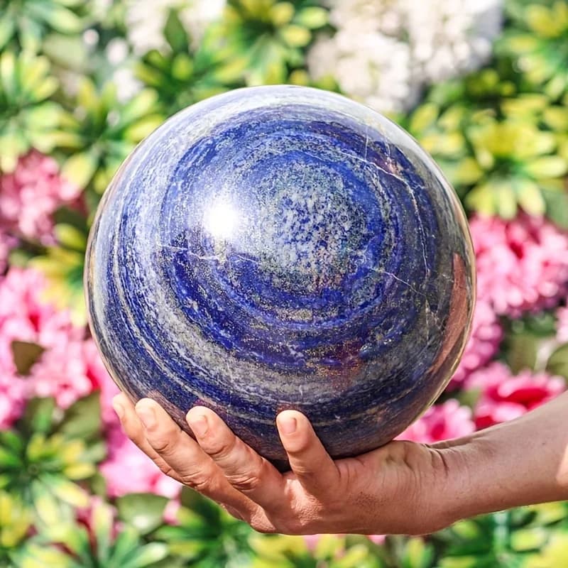Sfera di cristallo di lapislazzuli da 1 pezzo, decorazioni per la casa, ideale per San Valentino e regali natalizi, sfera di cristallo per artigianato fai-da-te