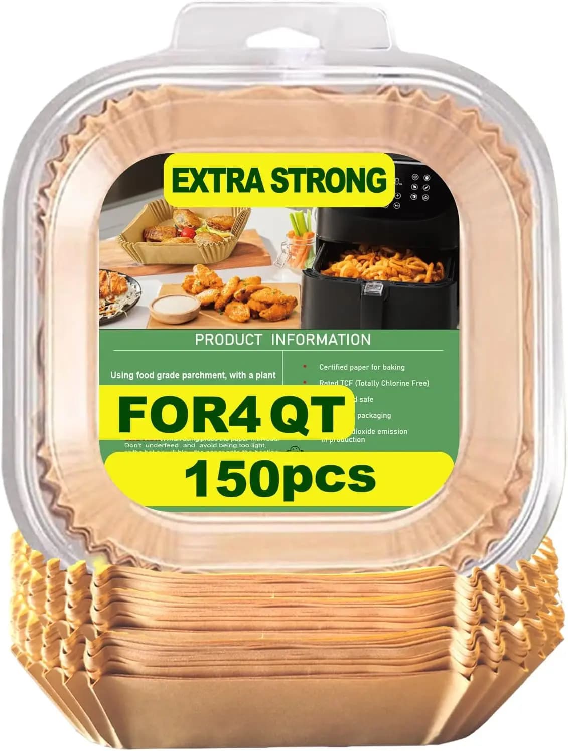 Paper Sheets for Air Fryer 4QT/5QT, 7.5 Inches, 150 Pieces for Compact and TurboX Models