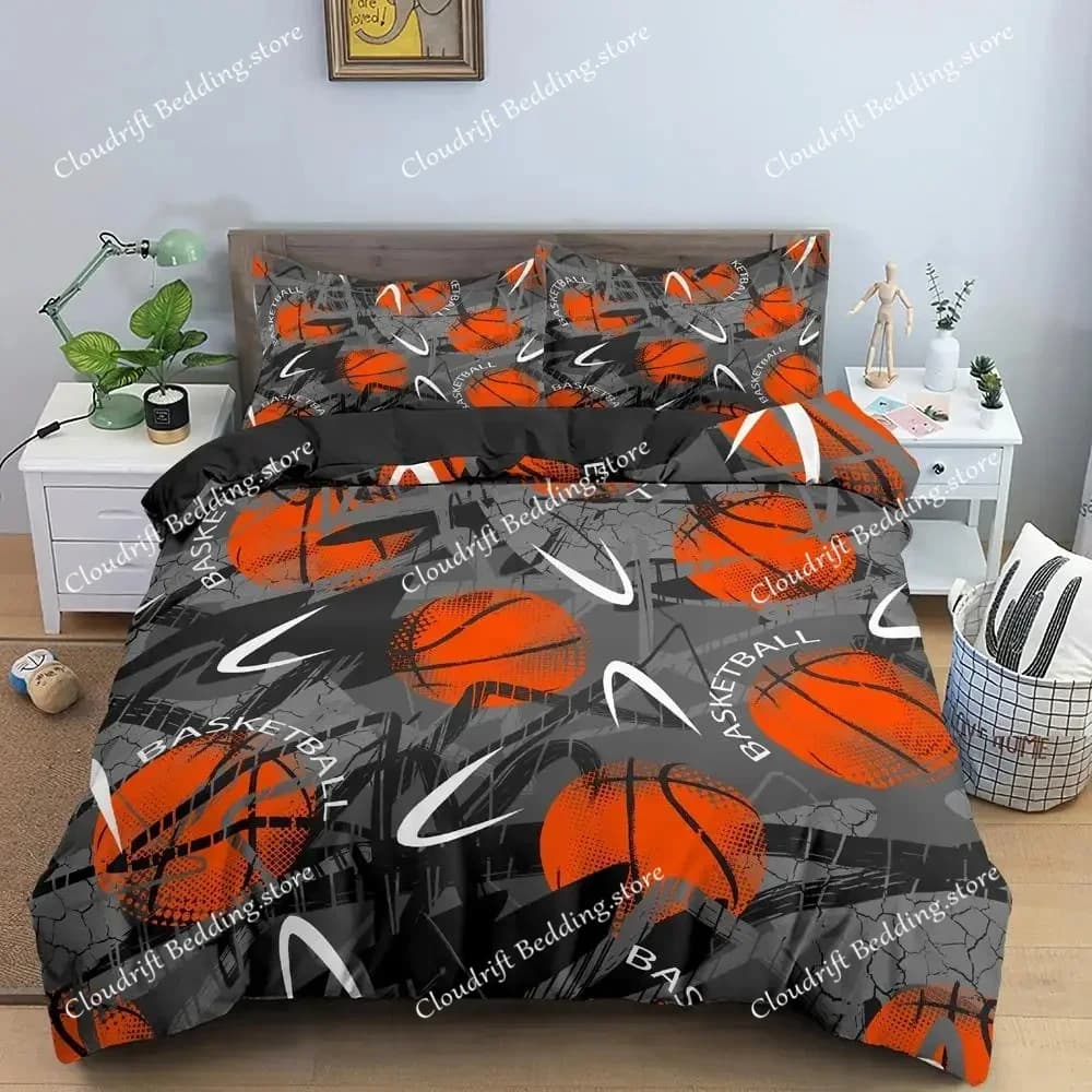 Basketball Duvet Cover Set Hit The Broken Wall Ball Theme Bedding Set For Kids Teens Queen King Size Soft Quilt Cover026