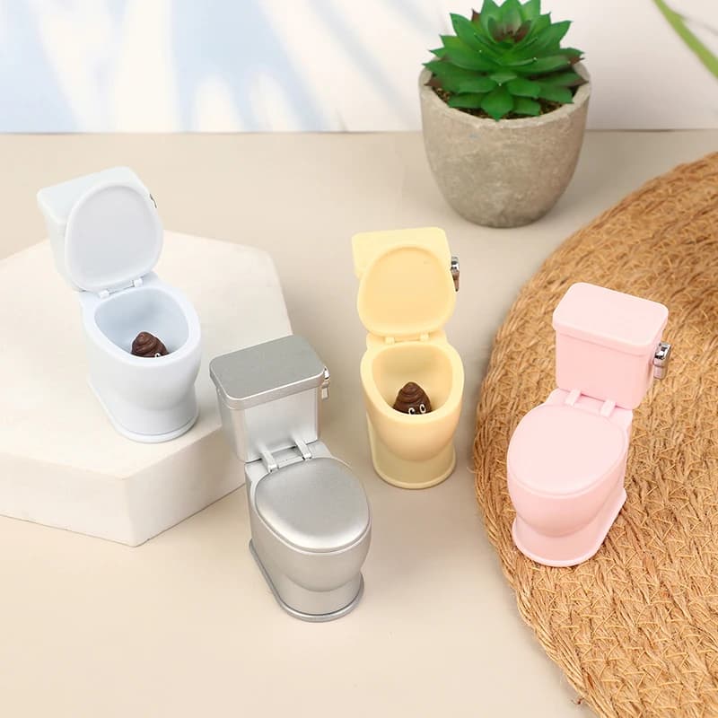 Interessanti mobili per case delle bambole Toilette bianca Casa delle bambole Musica Scopino per WC Giocattoli in miniatura Accesso alle bambole Mobili di simulazione regalo