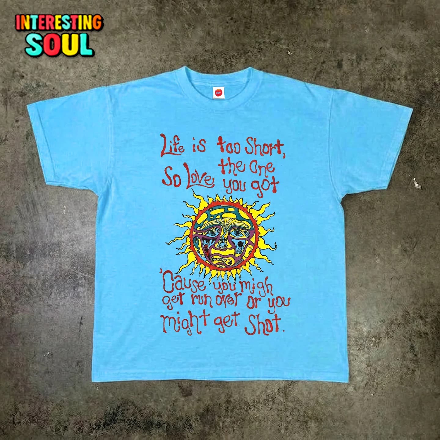 T-shirt a maniche corte con stampa disegnata a mano, elegante, versatile, super attraente, dal design semplice, scelta popolare per l'abbigliamento primaverile