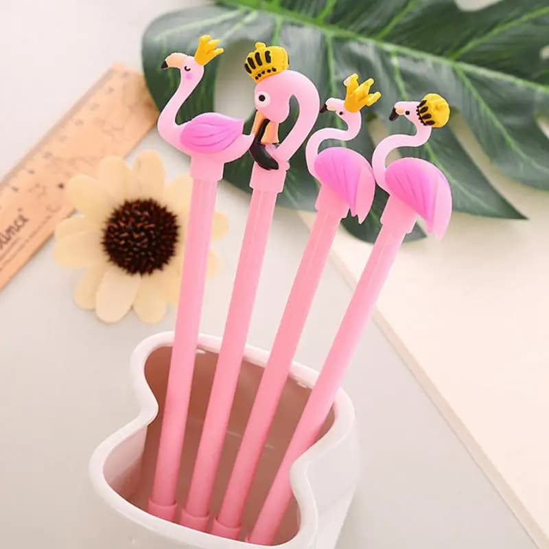 4/8PCS Cartoon Gel Penna Nera Flamingo Bomboniera di Compleanno Regalo Per Bambini Flamingo Festa Tropicale Aloha Estate Hawaiana Festa di Nozze Decor