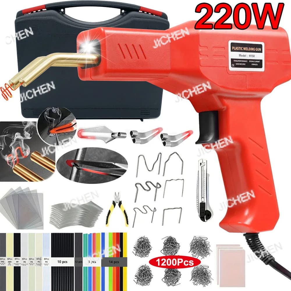 220 W / 50 W пластиorockы© сkıщик Hot Cucitrice Pistola per Saldatura Kit di Riparazione Paraurti Auto per Riparazione Plastica 2 в 1 пластиы© на trongрки