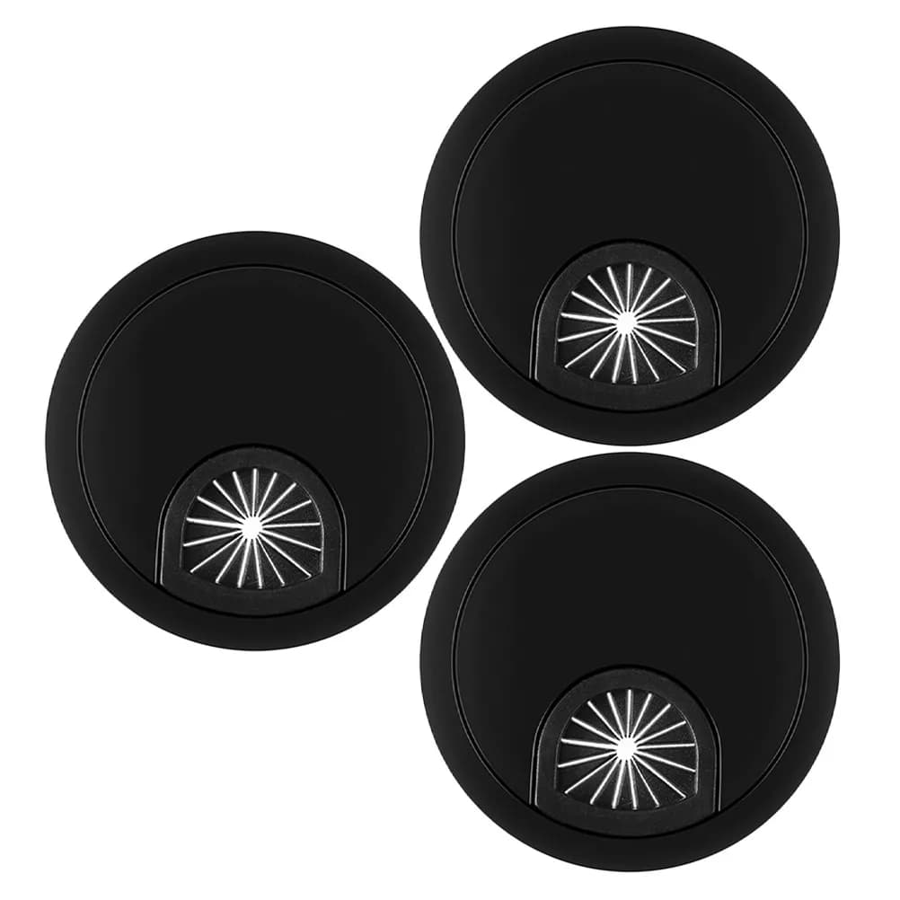 3Pcs Desk Grommet Set Zinc Alloy Round Cable Hole Cover for Computer Desk Wire Management Desktop Cord Organizer Table Hole