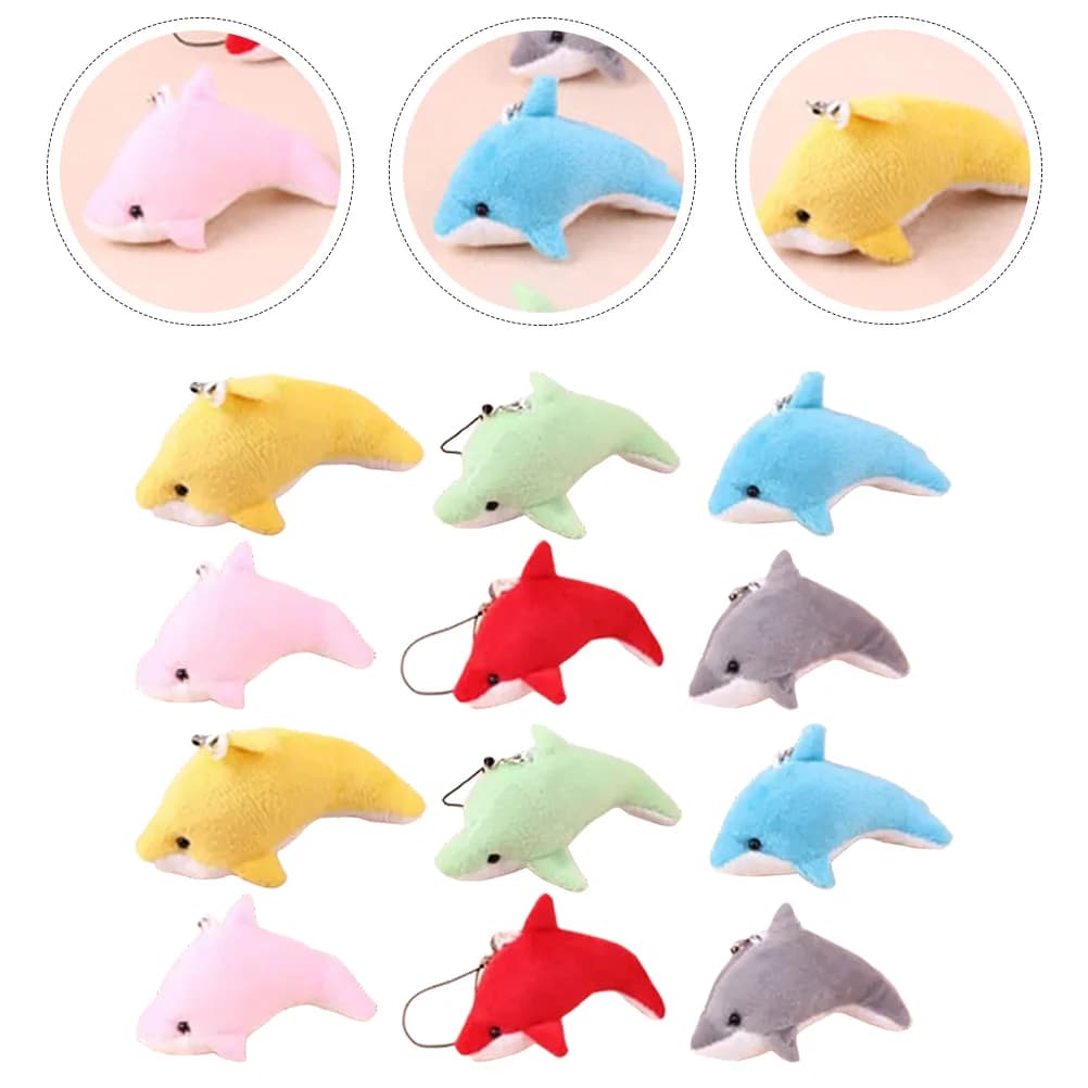 25 pezzi di peluche delfino portachiavi farcito adornano ciondolo zainetto pendenti zaino appeso adorabile soffice l'animale