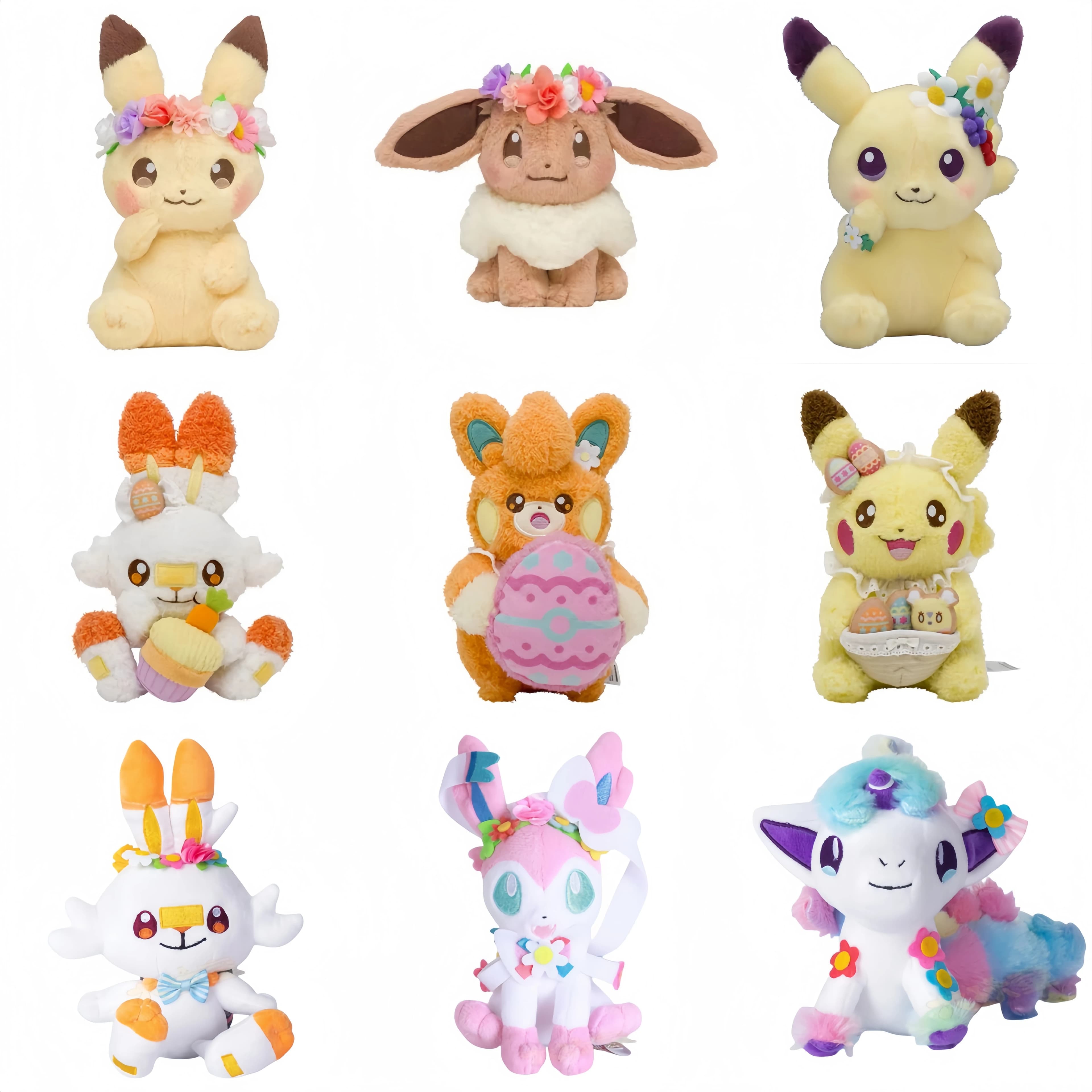 Pokemon peluche serie pasquale Pikachu Eevee Scorbunny sylvion Ponyta Pawmi Plushies giocattoli hobby bambini regali di compleanno di natale