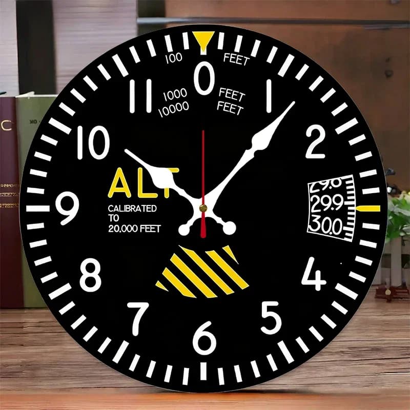 Orologio da parete silenzioso rotondo in legno con design aeronautico, adatto per soggiorno, ufficio, studio, camera da letto, decorazione domestica