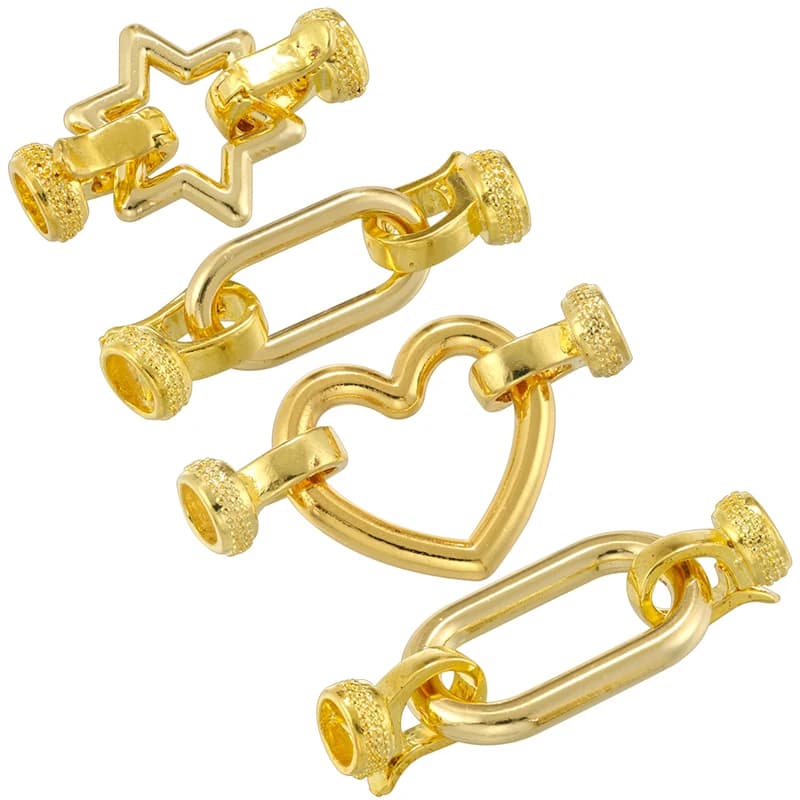 ZHUKOU 18K placcato oro reale collana geometrica connessione braccialetto chiusura universale accessori gioielli fai da te: VK231