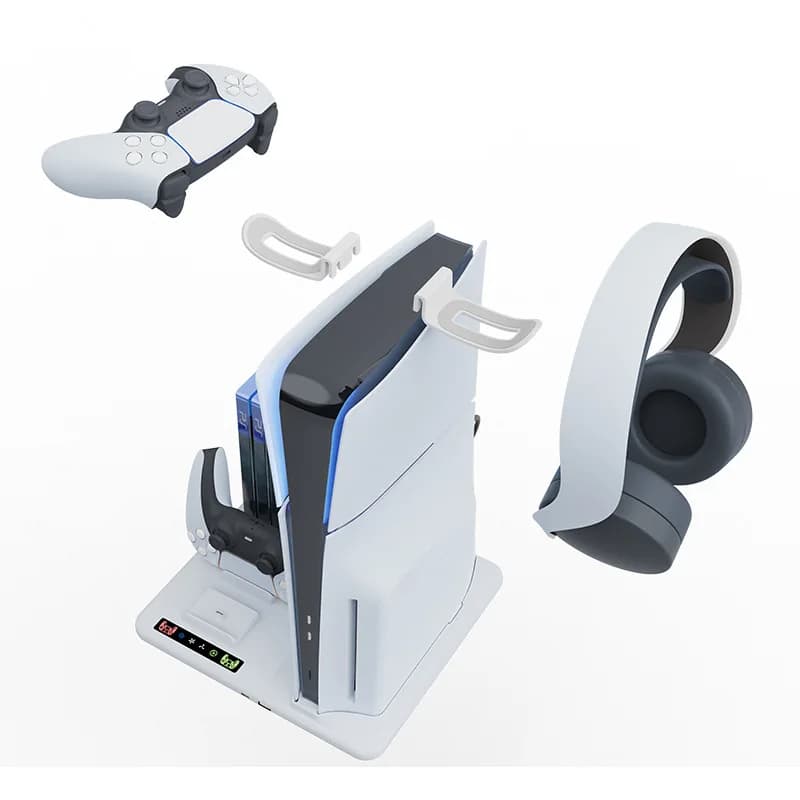 Per caricabatterie controller PS5 con accessori per console di gioco Supporto di raffreddamento Supporto per cuffie Gioco per accessori PS5 Slim
