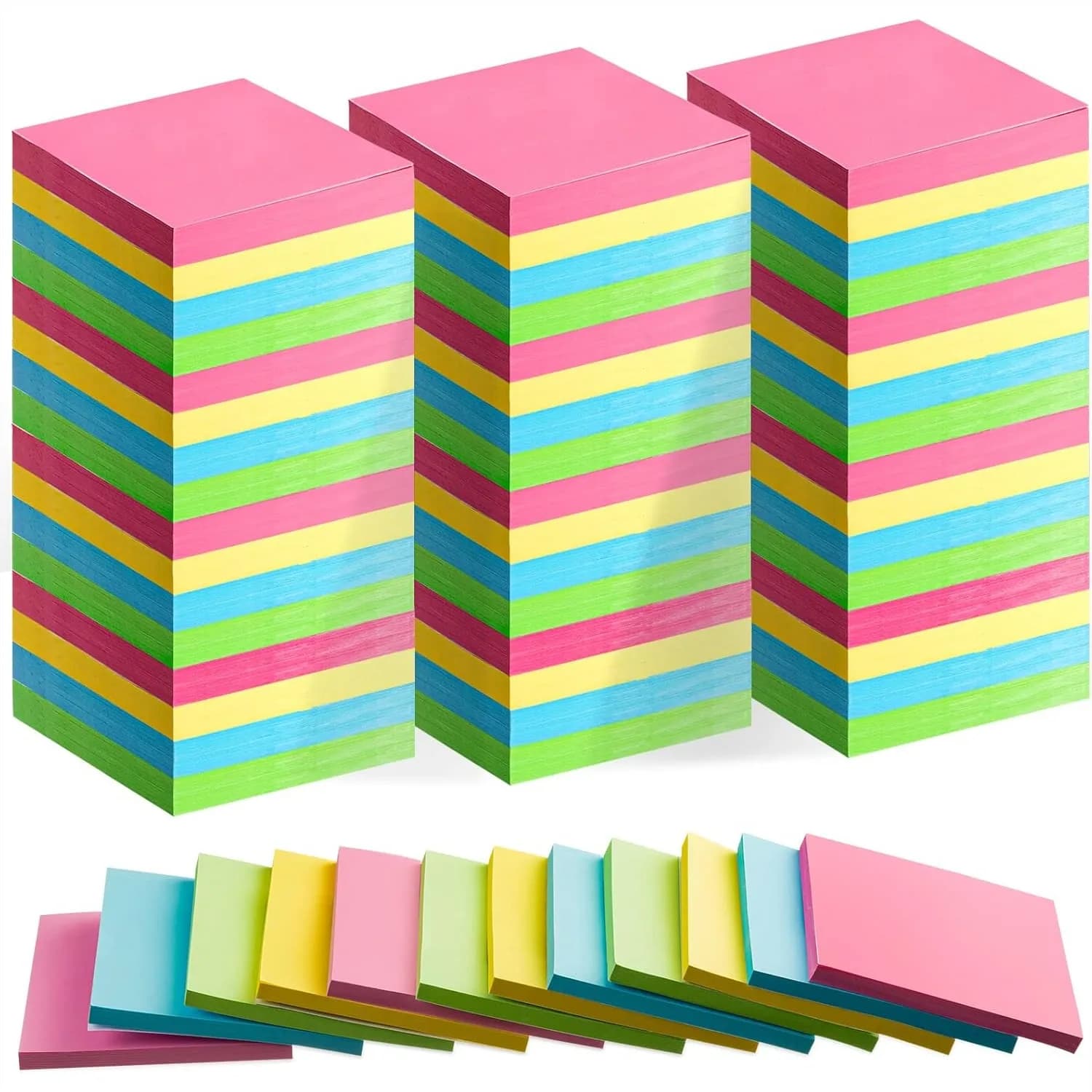 Blocchetti Adesivi Multicolore 120 Pezzi, 7,6x7,6 cm, per Ufficio e Scuola, Strumento Essenziale per l'Aula