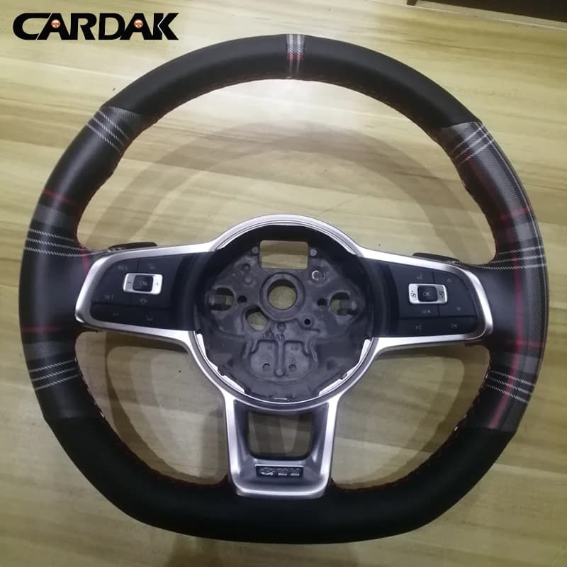 Coprivolante per auto in pelle nera nuovo modello reticolo per Volkswagen VW Golf R MK7 Golf 7 GTI VW Polo Scirocco