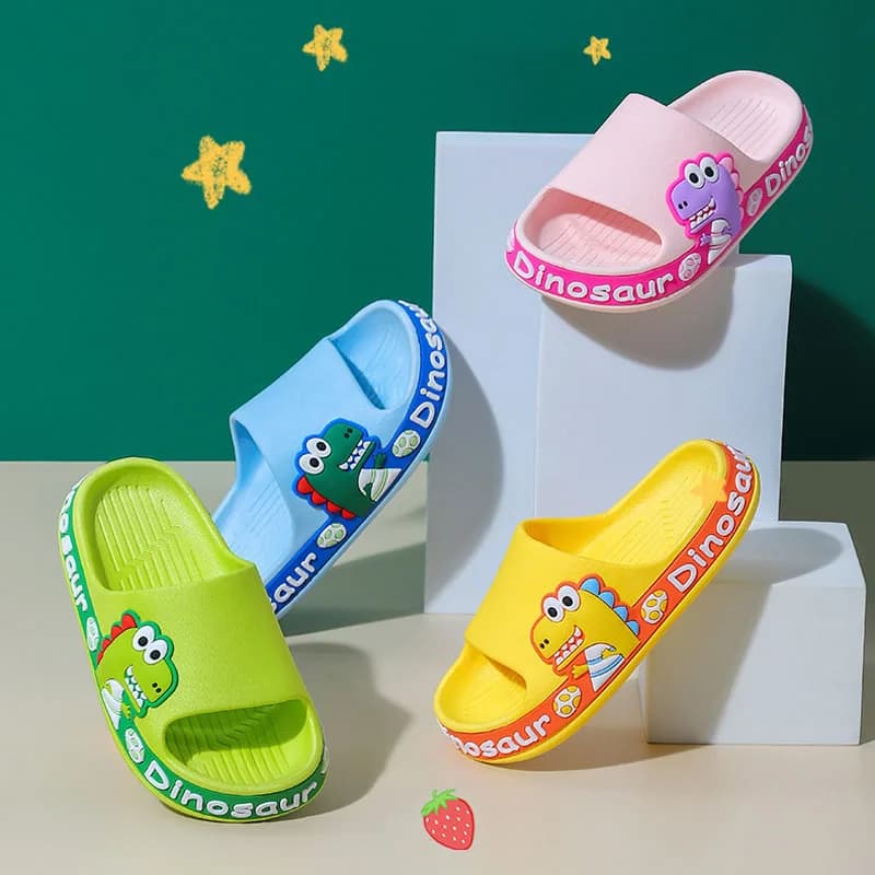 Kids Slippers Kids Summer Beach Shoes Cartoon Boys Girls Baby Soft Non-slip Sole