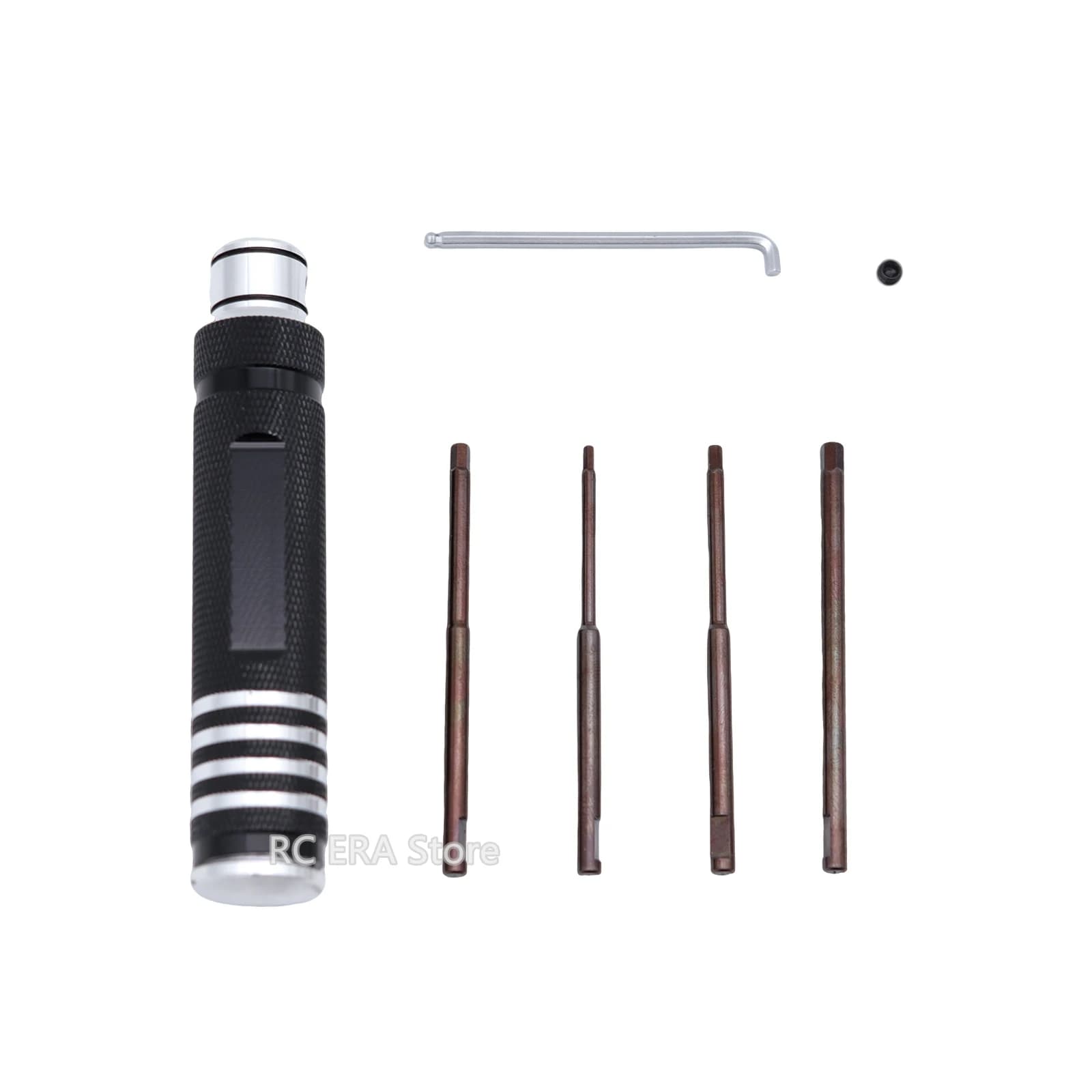Kit di Cacciaviti Esagonali 4 in 1 da 1.5/2.0/2.5/3.0 mm in Acciaio Pieghevole per Modellini RC di Elicotteri, Aerei, Auto, Droni e Aeromobili