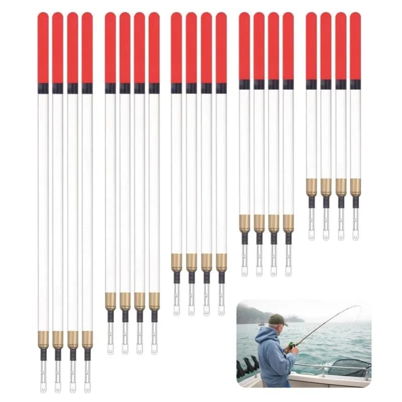 Galleggianti da pesca visibili cavi, set multi-dimensioni 11 - 19 cm, attrezzatura con inserto dritto, 40 pezzi/set