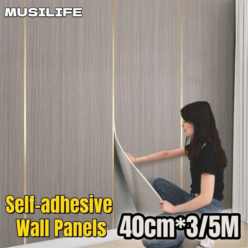 Sfondi autoadesivi con venature del legno finto Decorazioni per la casa Adesivo da parete impermeabile in schiuma addensata per rivestimento murale del soggiorno della cucina
