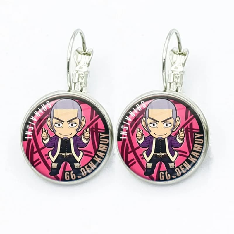 Anime Manga Golden Kamuy Glass Cabochon Saichi Sugimoto Asirpa French Hook Earrings Drop Earrings Jewelry Accessories Gifts