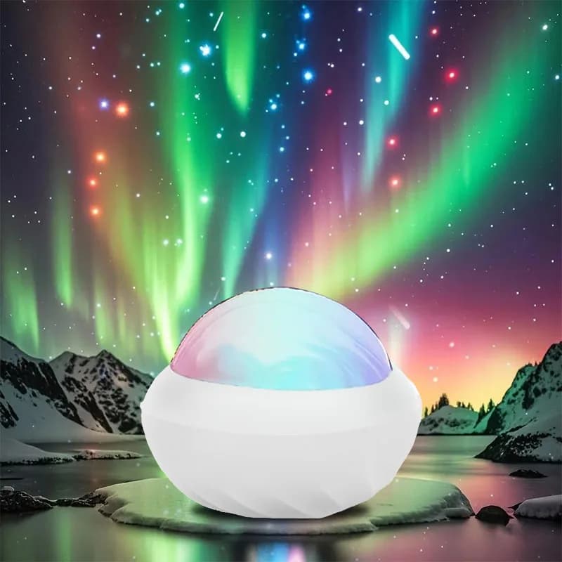 Lampada di Proiezione USB Aurora Boreale, Proiettore RGB, Luci Notturne Atmosferiche con Telecomando 360° ° Decorazione Girevole per Feste in Casa
