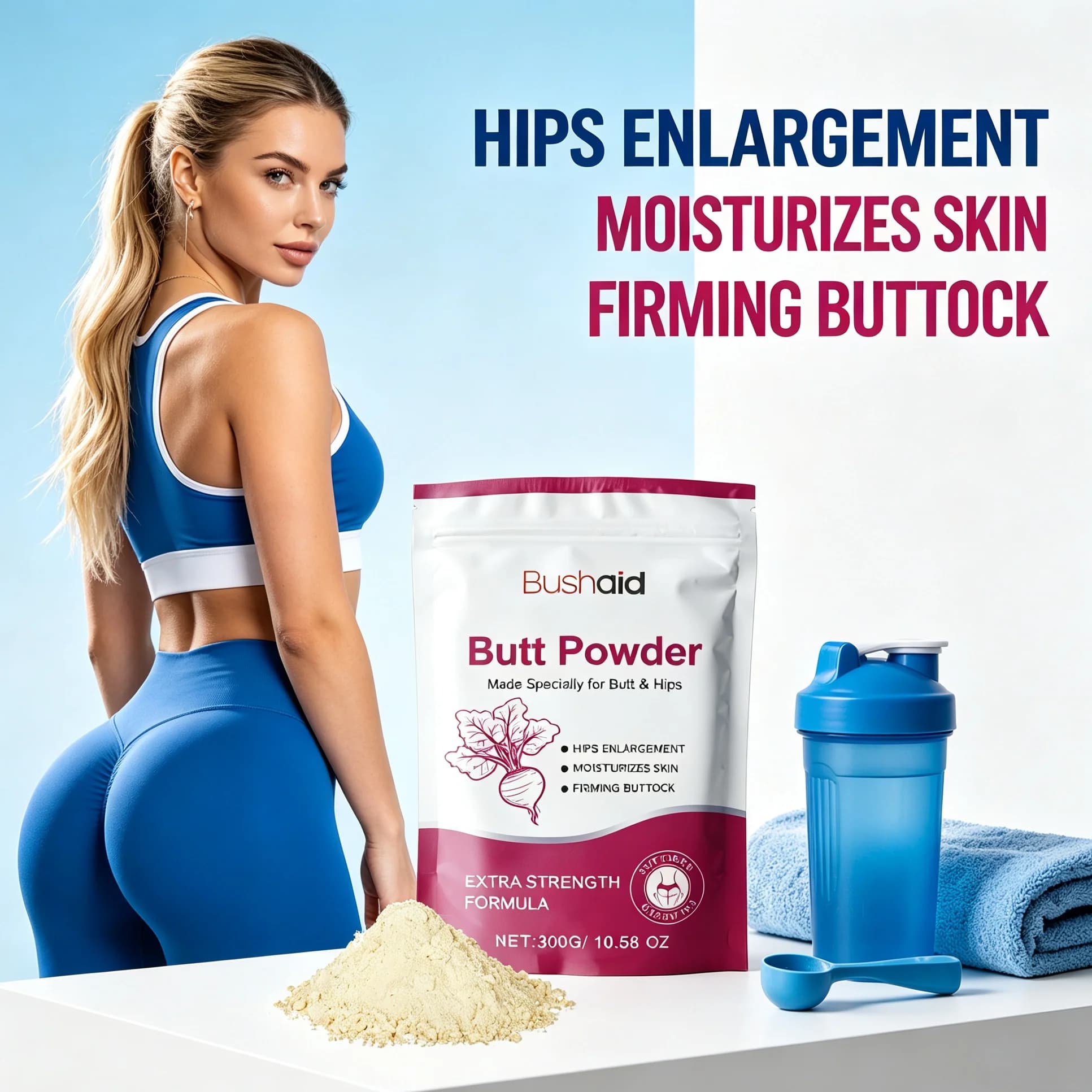Hip Muscle Gain Protein Powder Body Curve Shaper Supplement for Women Buttock Growth Support Fitness Workout Nutrition Drink