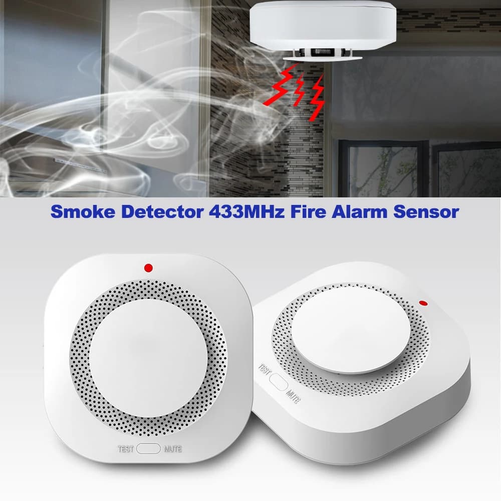 Rilevatore di fumo Wireless 433MHz protezione del sensore di allarme antincendio sistema di sicurezza domestica attrezzatura antincendio per vigili del fuoco funziona con Host di allarme