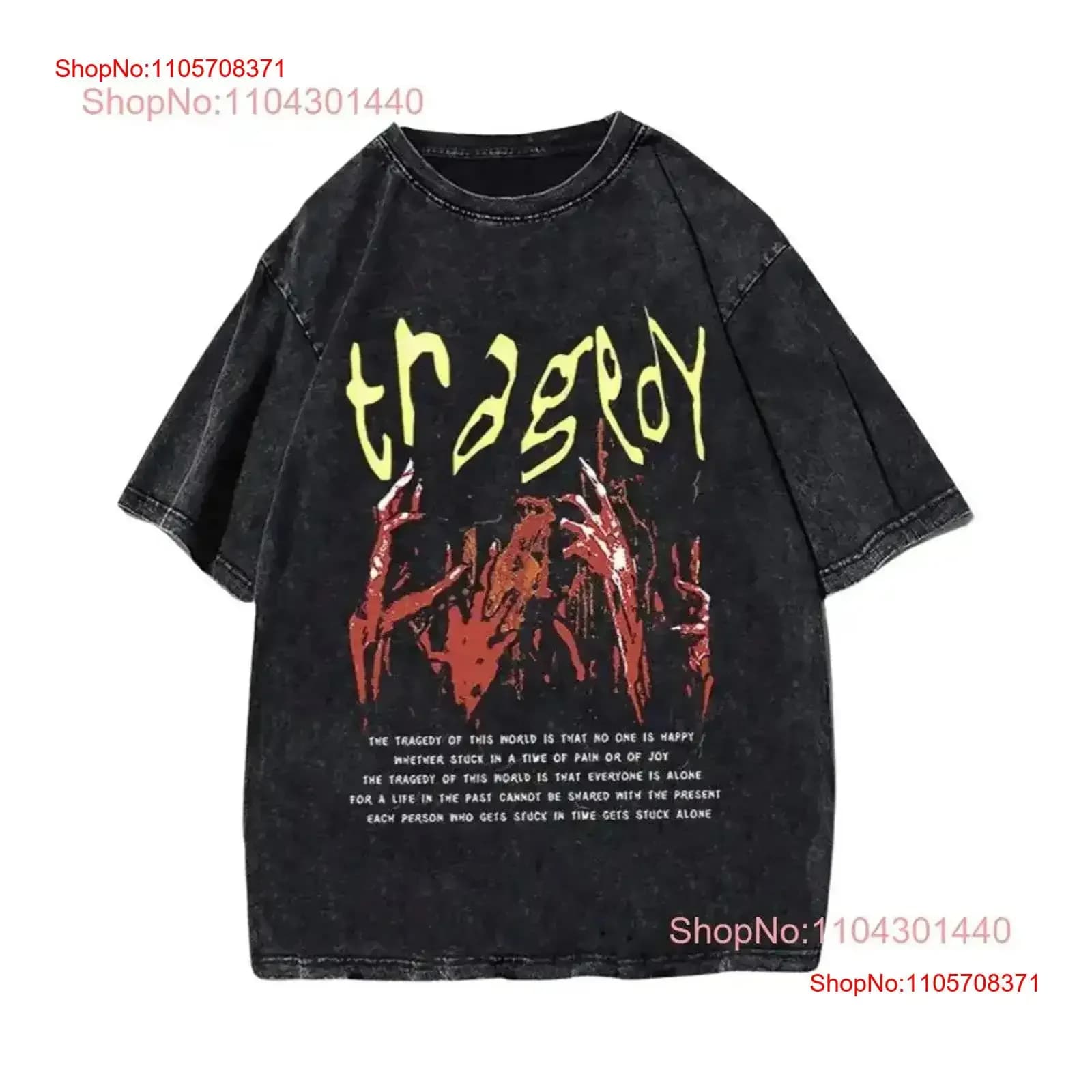 The Tradegy T Shirt Print Trendy Y2K Pop culture Statement Limited edition Urban vintage Washed graphic fashion Versatile
