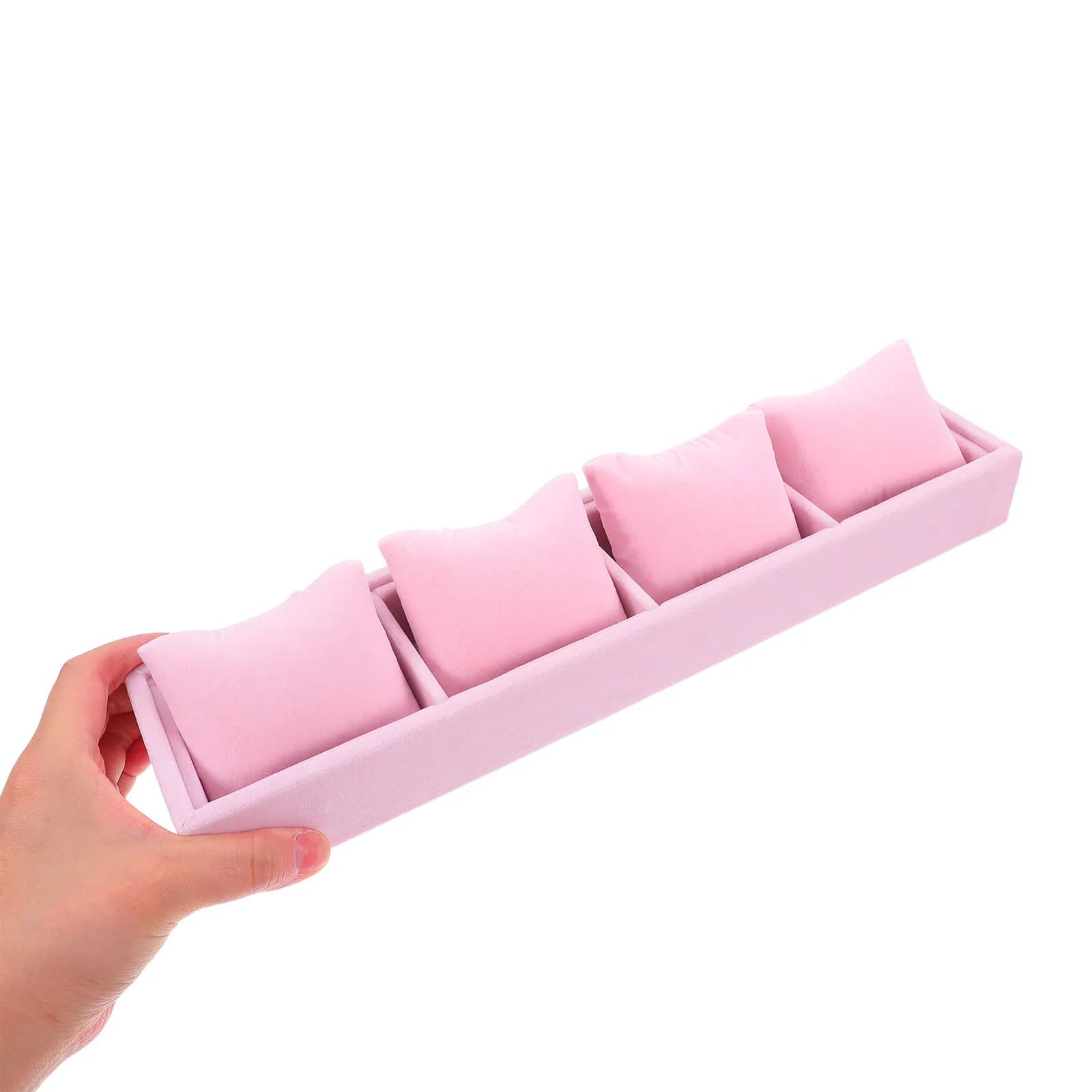 Espositore Rosa per Orologi a Strato Singolo, Organizzatore per Bracciali, Espositore per Gioielli con Cuscino Morbido per Uomini e Donne, Contenitore per Gioielli