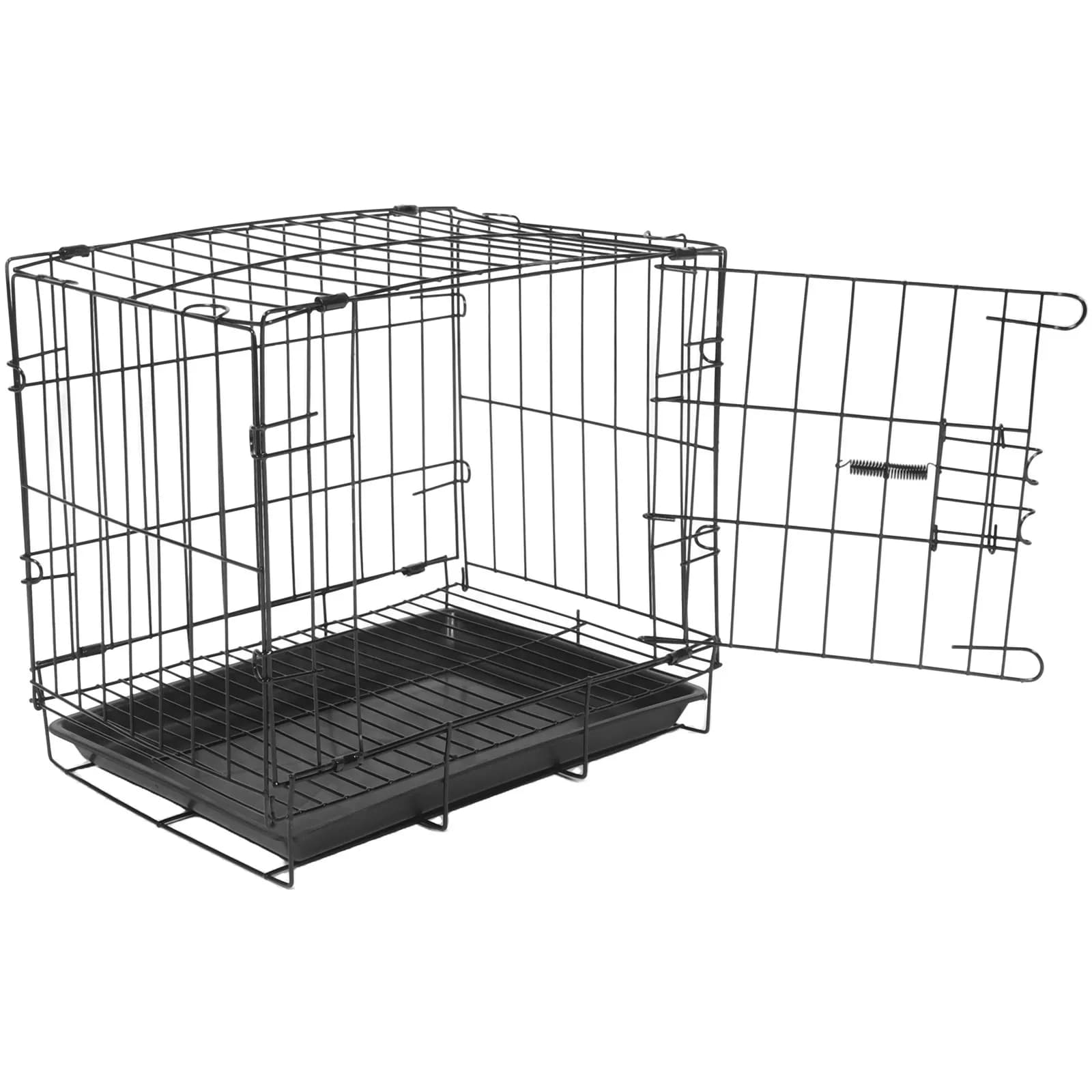 Foldable Small Pet Dogs Crate Metal Wire Portable Travel Carrier Cage for Cats Rabbits Indoor Outdoor Ventilated Travel Kennel
