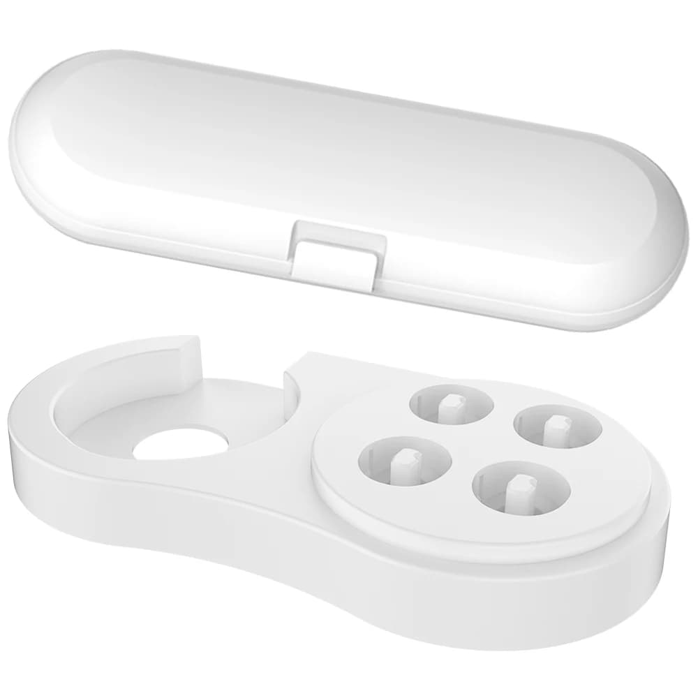 Support for headboard with travel case for toothbrush compatible with all Oral B electric brushes, for iO Series and Pro 1000