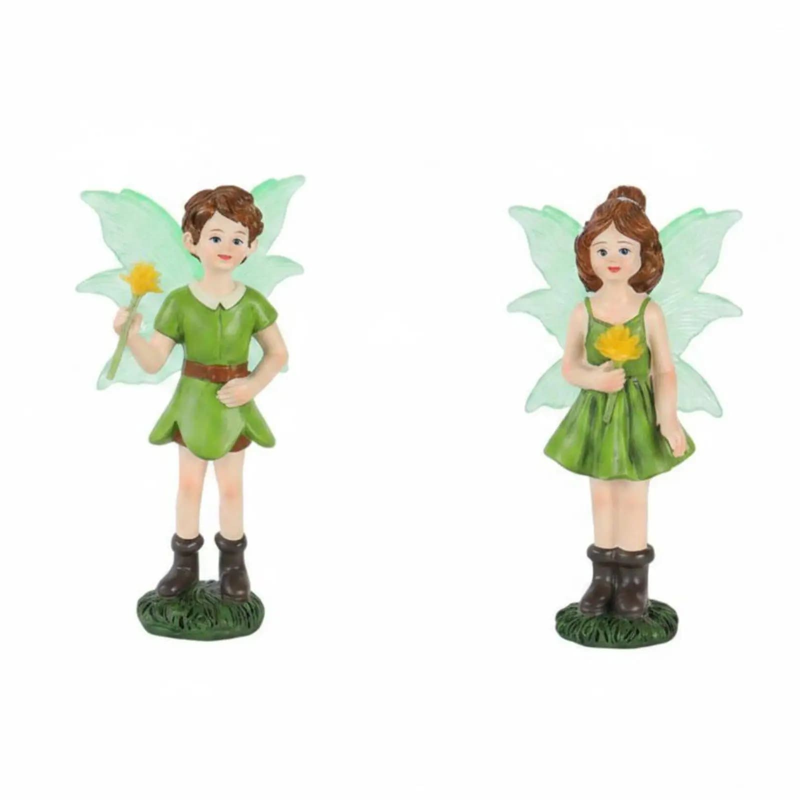 2 Pieces Fairy Garden Figurines Whimsical Design Figurine Set for Potted Plants