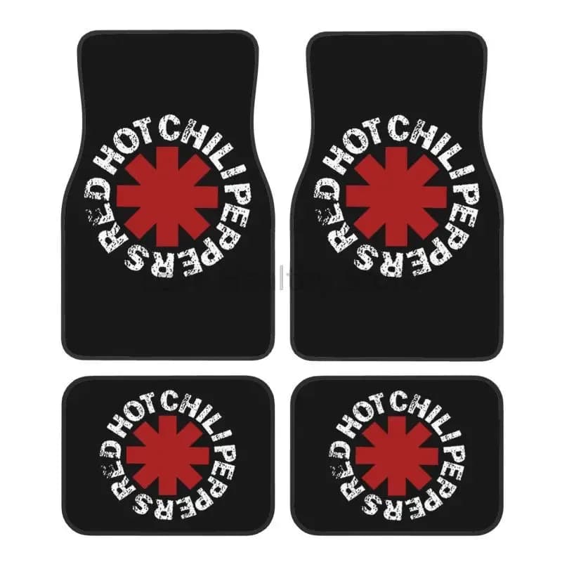 Tappetini per auto con stampa Red Hot Chili Set di 4 tappetini anteriori e posteriori per veicoli Tappeti antiscivolo Accessori per auto universali per SUV per auto