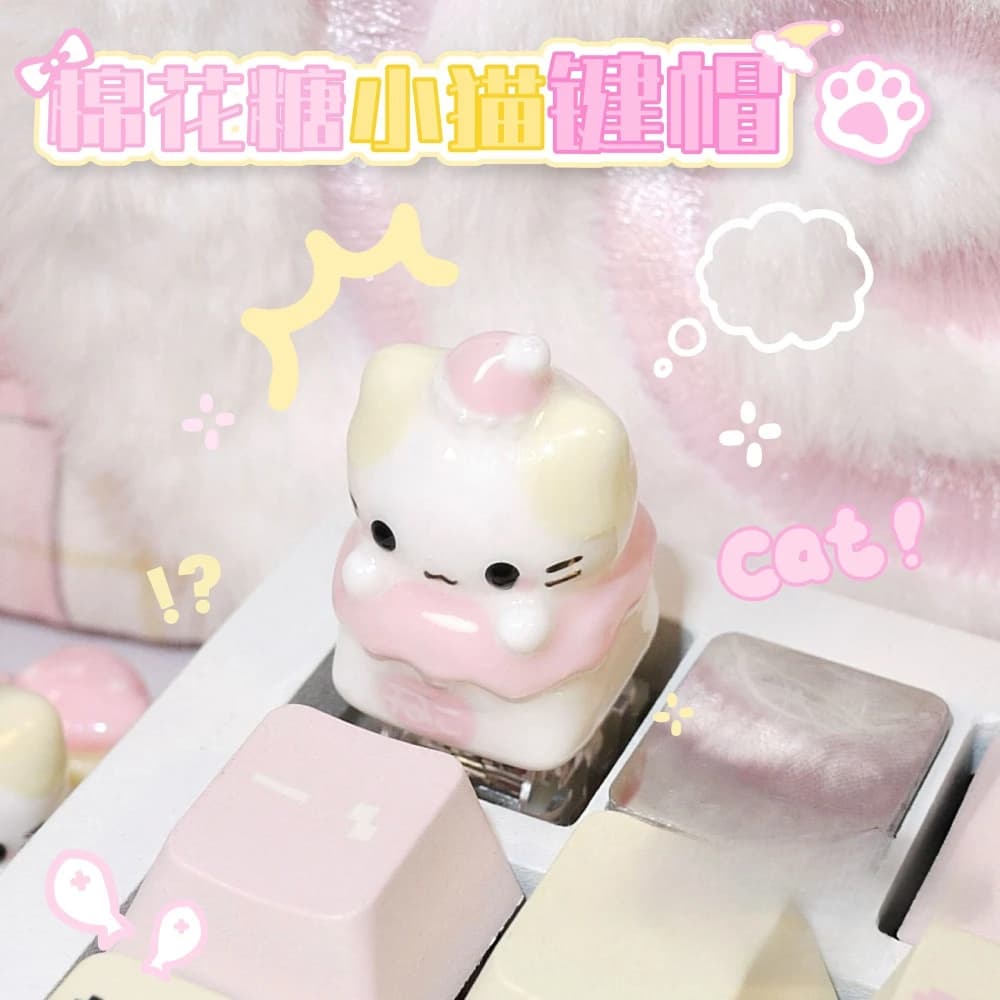 Keycap Mini ESC 3D cat-shaped Kawaii Hello Kitty, Cary Craft Keycap for Mechanic Keyboard, Small Sculpted Tasto for Stelo MX, Gift
