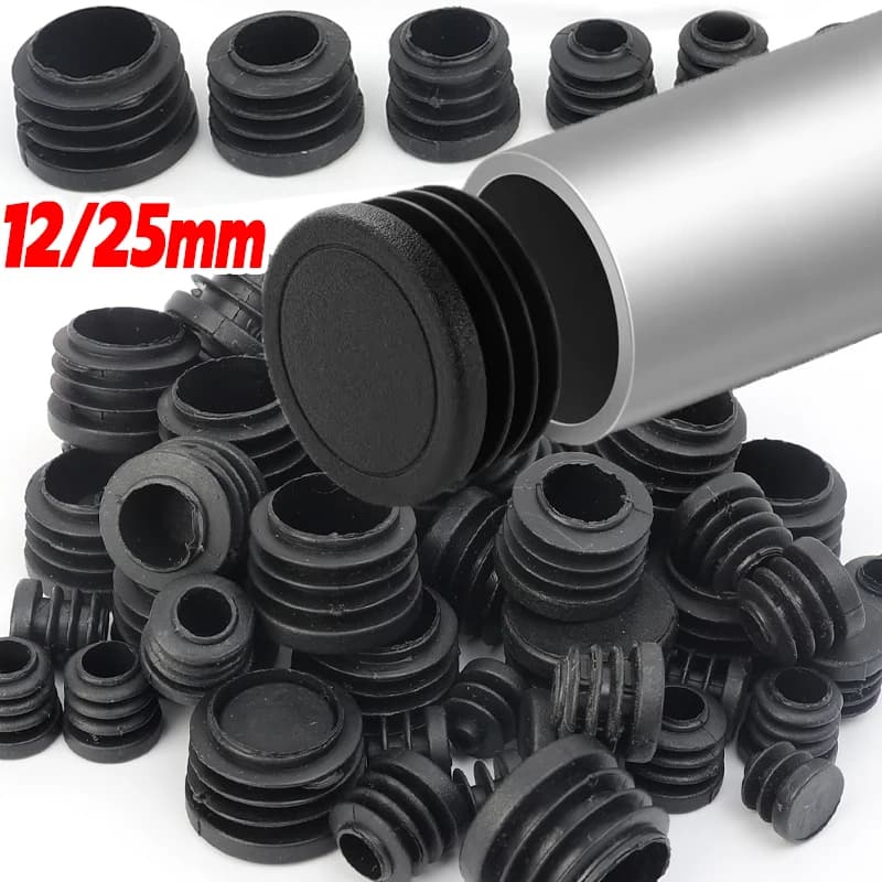 20-100 pz Tubo D'acciaio Rotondo Foro di Plastica Spina Mobili Sedia Gamba Scaletta Protezione Scivolare Tappo Estremità Tubo Inserto Tappi