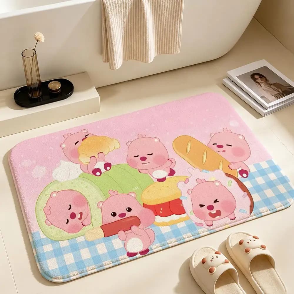 IP-loopyS Floor Mat Soft Non-Slip Bath Mat, Bedside Carpet, Absorbent Doormat for Home